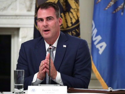 Governor Kevin Stitt (R-OK) speaks during a roundtable at the State Dining Room of the White House June 18, 2020 in Washington, DC. President Trump held a roundtable discussion with Governors and small business owners on the reopening of American’s small business. (Alex Wong/Getty Images)