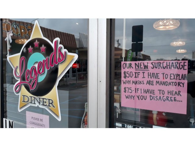 The co-owners of Legends Diner in Denton posted a sign on the restaurant in mid-March 2021