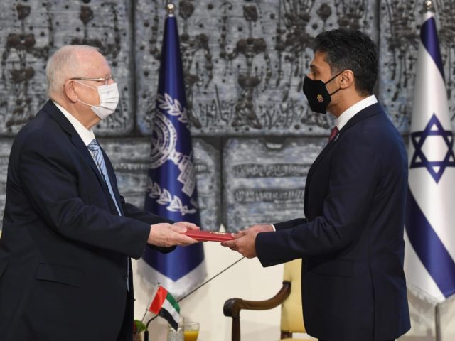 President Reuven Rivlin on Monday received the credentials of the first-ever ambassador to Israel from the United Arab Emirates, following the Trump-brokered Abraham Accords normalizing ties between the two countries.