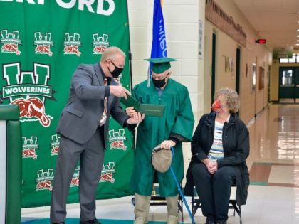 Raymond is 96 years old and today he received his honorary high school diploma! He left sc