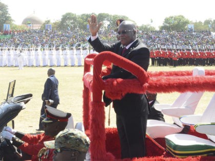 Tanzanian president President John Magufuli waves to Tanzanians as he arrives for his swearing in ceremony in Dodoma, Thursday, Nov. 5, 2020. (AP Photo)