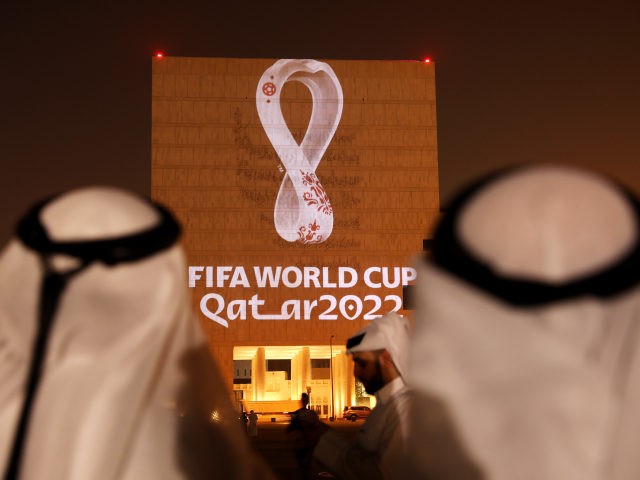 DOHA, QATAR - SEPTEMBER 03: The Official Emblem of the FIFA World Cup Qatar 2022™️ is