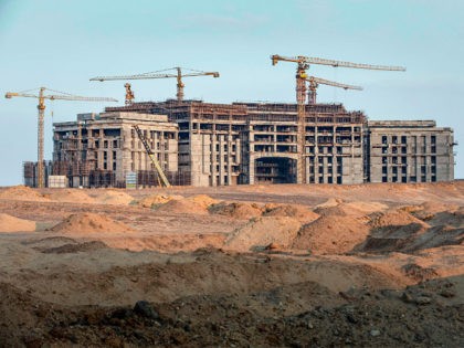 Construction of the future parliament building in the new administrative capital, some 50 km east of the capital Cairo, on March 7, 2019. (Photo by PEDRO COSTA GOMES / AFP) (Photo by PEDRO COSTA GOMES/AFP via Getty Images)