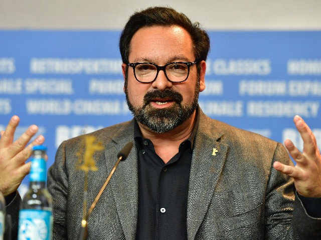 US director James Mangold addresses a press conference for the film "Logan" in c