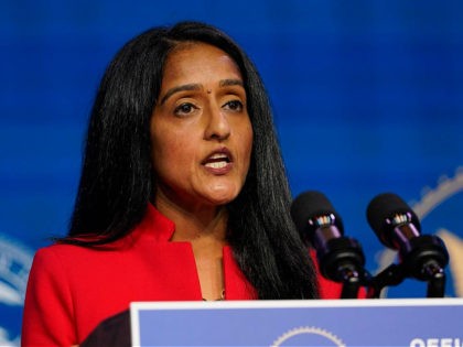 Associate Attorney General nominee Vanita Gupta speaks during an event with President-elect Joe Biden and Vice President-elect Kamala Harris at The Queen theater in Wilmington, Del., Thursday, Jan. 7, 2021. (AP Photo/Susan Walsh)