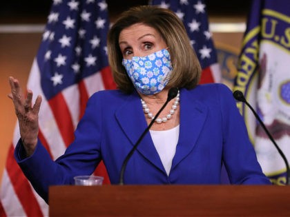 US Speaker of the House Nancy Pelosi (D-CA) speaks at a news conference on Capitol Hill on