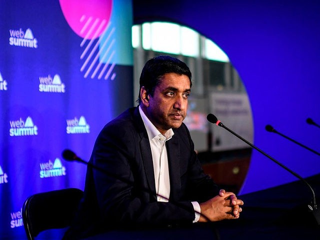 US Representative Ro Khanna gives a press conference during the Web Summit in Lisbon on No