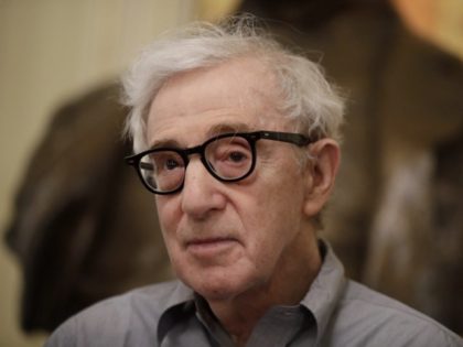 Director Woody Allen attends a press conference at La Scala opera house, in Milan, Italy, Tuesday, July 2, 2019. Woody Allen is directing Puccini's 'Gianni Schicchi' opera, which opens Saturday in Milan. The opera premiered in Los Angeles and it's making its debut at La Scala. (AP Photo/Luca Bruno)