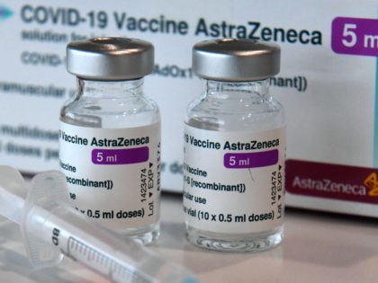 Vials with the AstraZeneca COVID-19 vaccine against the novel coronavirus are pictured at the vaccination center in Nuremberg, southern Germany, on March 18, 2021. - Germany on March 15 halted the use of AstraZeneca's coronavirus vaccine after reported blood clotting incidents in Europe, saying that a closer look was necessary. …