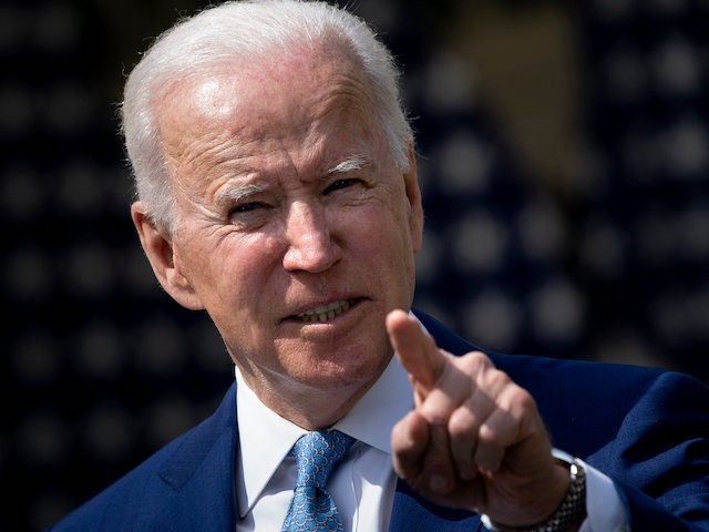 US President Joe Biden speaks from the Rose Garden of the White House about gun violence on April 8, 2021, in Washington, DC. - Biden on Thursday called US gun violence an "epidemic" at a White House ceremony to unveil new attempts to get the problem under control. (Brendan Smialowski/AFP …