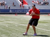 WATCH: Rob Gronkowski Sets Guinness Record with 600-Foot Catch from Helicopter