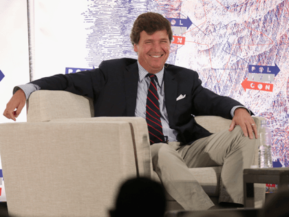 Tucker Carlson speaks onstage during Politicon 2018 at Los Angeles Convention Center on October 21, 2018 in Los Angeles, California. (Photo by Phillip Faraone/Getty Images for Politicon )