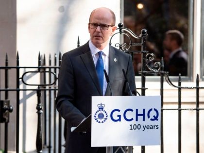 Director of Government Communication Headquarters (GCHQ) Jeremy Fleming attends an event to mark the centenary of GCHQ, the UK's Intelligence, Security and Cyber Agency, at Watergate House in London on February 14, 2019. - Watergate House was the GCHQ's first home as the 'Government Code and Cypher School' and a …