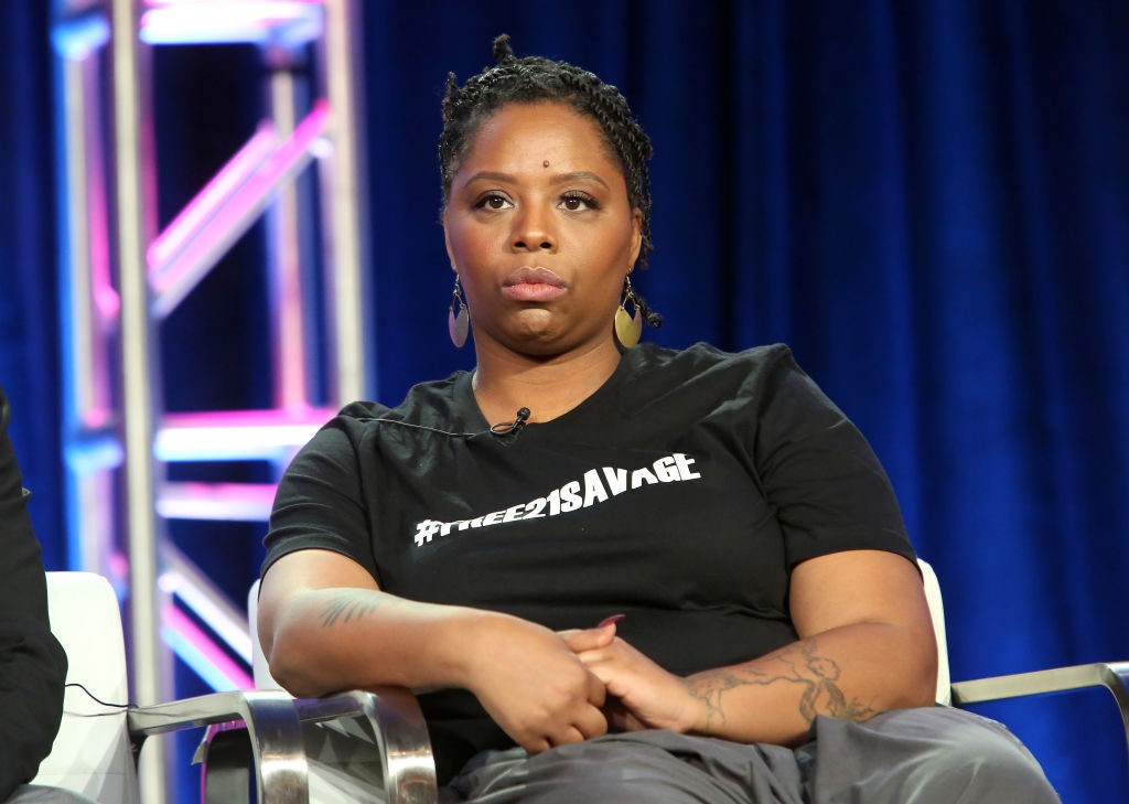 PASADENA, CALIFORNIA - FEBRUARY 11: Producer Patrisse Cullors attends the Viacom Winter TCA 2019 panel on February 11, 2019 in Pasadena, California. (Photo by Jesse Grant/Getty Images for Viacom)