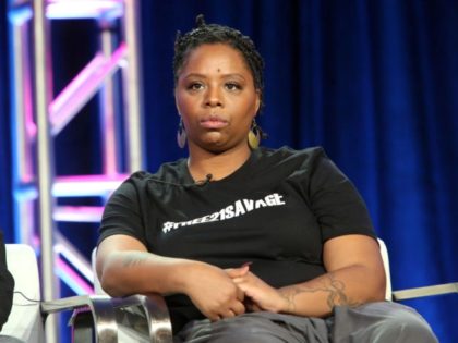 PASADENA, CALIFORNIA - FEBRUARY 11: Producer Patrisse Cullors attends the Viacom Winter TCA 2019 panel on February 11, 2019 in Pasadena, California. (Photo by Jesse Grant/Getty Images for Viacom)