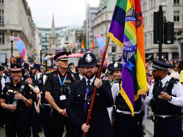 LONDON, ENGLAND - JULY 06: Members of the police during Pride in London 2019 on July 06, 2