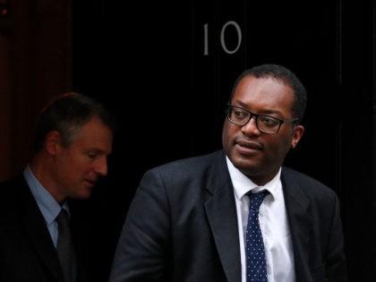 , Minister of State at the Department for Environment, Food and Rural Affairs and at the Department for International Development Zac Goldsmith (L) and Britain's Minister of State at the Department for Business, Energy and Industrial Strategy Kwasi Kwarteng leave from 10 Downing Street, central London on October 24, 2019, …