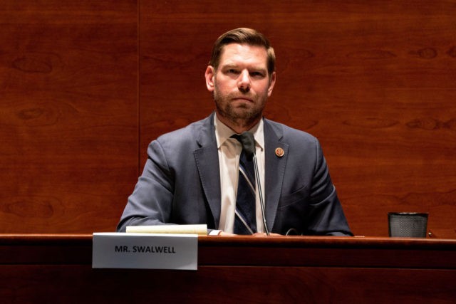 WASHINGTON, DC - JUNE 24: U.S. Rep. Eric Swalwell (D-CA) attends a hearing of the House Judiciary Committee on at the Capitol Building June 24, 2020 in Washington, DC. Democrats are highlighting what they say is the improper politicization of Attorney General Bill Barr’s Justice Department. (Photo by Anna Moneymaker-Pool/Getty …