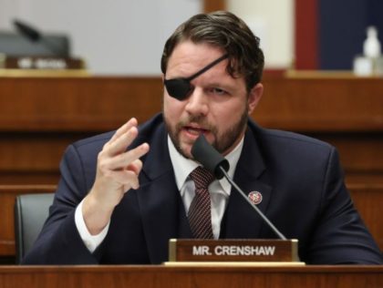 US Representative Dan Crenshaw questions witnesses during a House Homeland Security Committee hearing about "Worldwide threats to the Homeland" on Capitol Hill on September 17, 2020 in Washington, DC. (Photo by Chip Somodevilla / POOL / AFP) (Photo by CHIP SOMODEVILLA/POOL/AFP via Getty Images)