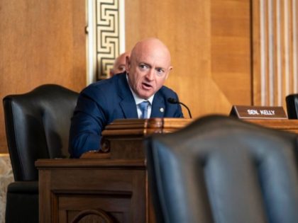 WASHINGTON, DC - FEBRUARY 24: Senator Mark Kelly (D-AZ) speaks at the confirmation hearing for Rep. Deb Haaland (D-NM), nominee for Secretary of the Interior, before the Senate Energy and Natural Resources Committee February 24, 2021 on Capitol Hill in Washington, DC. Rep. Haaland's opposition to fracking and early endorsement …