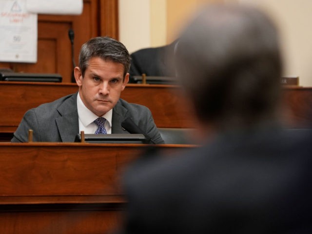 WASHINGTON, DC - MARCH 10: Rep. Adam Kinzinger listens as U.S. Secretary of State Antony Blinken testifies before the House Committee on Foreign Affairs on The Biden Administration's Priorities for U.S. Foreign Policy on Capitol Hill on March 10, 2021 in Washington, DC. Blinken is expected to take questions about …