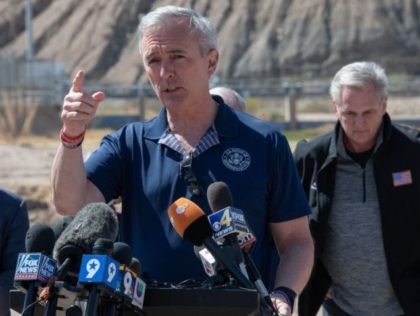 US Representative John Katko (R-NY) addresses the press during the congressional border delegation visit to El Paso, Texas on March 15, 2021. - President Joe Biden faced mounting pressure Monday from Republicans over his handling of a surge in migrants -- including thousands of unaccompanied children -- arriving at the …