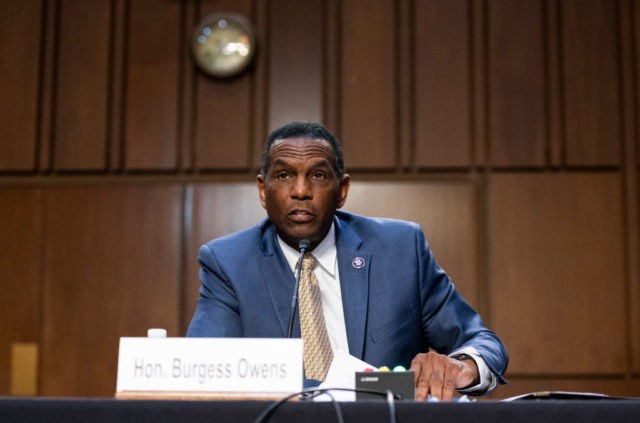 Senate Judiciary Committee Holds Hearing Examining Voting Rights WASHINGTON, DC - APRIL 20: Rep. Burgess Owens (R-UT) speaks during a Senate Judiciary Committee hearing on Capitol Hill April 20, 2021 in Washington, DC. The committee is hearing testimony on voting rights in the U.S. (Photo by Bill Clark-Pool/Getty Images)