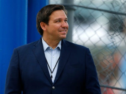 HOMESTEAD, FLORIDA - JUNE 14: Florida Governor Ron DeSantis looks on prior to the NASCAR Cup Series Dixie Vodka 400 at Homestead-Miami Speedway on June 14, 2020 in Homestead, Florida. (Photo by Michael Reaves/Getty Images)