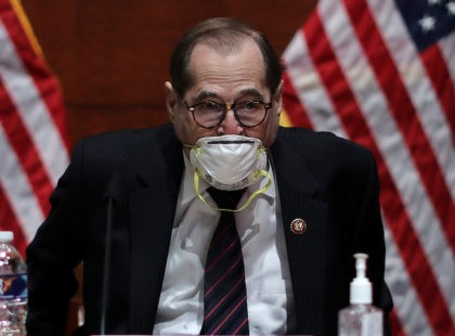 WASHINGTON, DC - JULY 28: House Judiciary Committee Chairman Jerry Nadler (D-NY) reads a statement before questioning U.S. Attorney General William Barr during a House Judiciary Committee hearing in the Congressional Auditorium at the U.S. Capitol Visitors Center July 28, 2020 in Washington, DC. In his first congressional testimony in …
