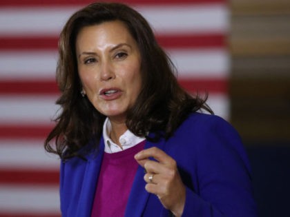 SOUTHFIELD, MICHIGAN - OCTOBER 16: Gov. Gretchen Whitmer introduces Democratic presidentia