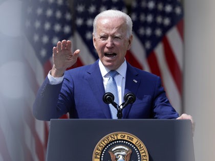 WASHINGTON, DC - APRIL 08: U.S. President Joe Biden speaks during an event on gun control in the Rose Garden at the White House April 8, 2021 in Washington, DC. Biden will sign executive orders to prevent gun violence and announced his pick of David Chipman to head the Bureau …