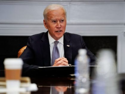 WASHINGTON, DC - APRIL 12: U.S. President Joe Biden joins a CEO Summit on Semiconductor an