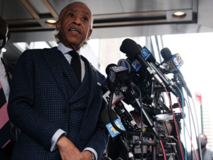 NEW YORK, NEW YORK - APRIL 14: The Reverend Al Sharpton is joined by attorney Ben Crump and numerous members of the "Mothers of the Movement" during a press conference to comment on the George Floyd and Daunte Wright cases on April 14, 2021 in New York City. Crump is …