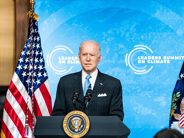 U.S. President Joe Biden delivers remarks during day 2 of the virtual Leaders Summit on Cl