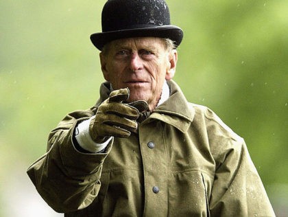 WINDSOR, ENGLAND - MAY 16: HRH The Duke of Edinburgh at the dressage event of the International Grand Prix in the Royal Windsor Horse Show on May 16, 2003 at Home Park, Windsor Castle, Windsor, England. (Photo by Warren Little/Getty Images)