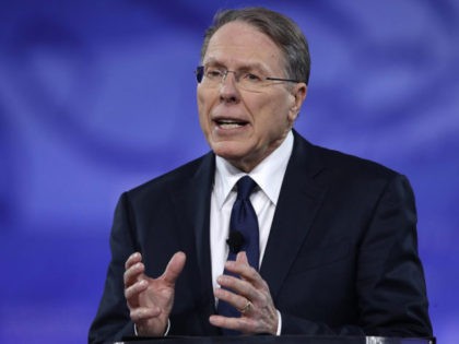 NATIONAL HARBOR, MD - FEBRUARY 24: Wayne LaPierre, Executive Vice President of the National Rifle Association, addresses the Conservative Political Action Conference at the Gaylord National Resort and Convention Center February 24, 2017 in National Harbor, Maryland. Hosted by the American Conservative Union, CPAC is an annual gathering of right …