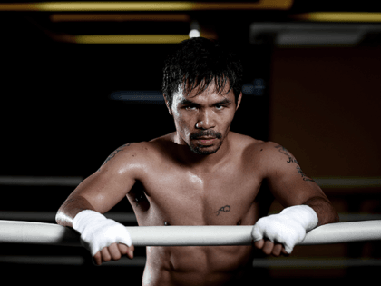 Manny Pacquiao poses for a portrait during a training session at the Elorde boxing Gym on