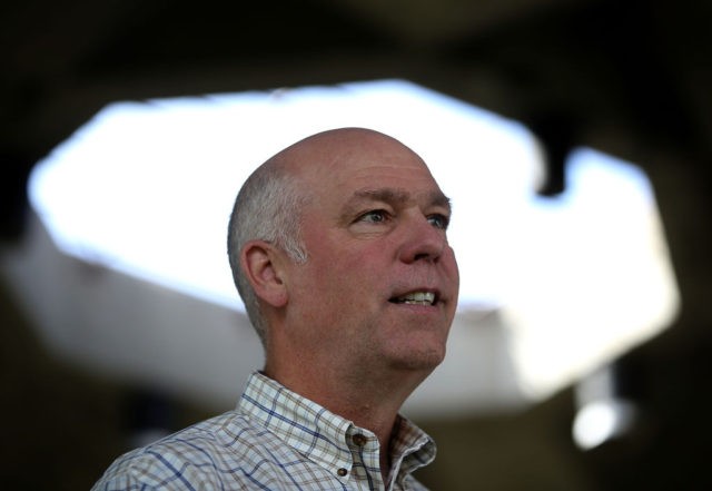 GREAT FALLS, MT - MAY 23: Republican congressional candidate Greg Gianforte speaks to supporters during a campaign meet and greet at Lions Park on May 23, 2017 in Great Falls, Montana. Greg Gianforte is campaigning throughout Montana ahead of a May 25 special election to fill Montana's single congressional seat. …