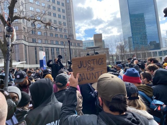 BLM marchers called for justice in the case of the killing of 20-year-old Daunte Wright in Brooklyn Center, Minnesota. (Photo: Matt Perdie/Breitbart News)