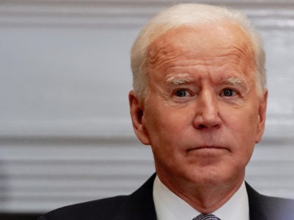 WASHINGTON, DC - APRIL 12: U.S. President Joe Biden joins a CEO Summit on Semiconductor and Supply Chain Resilience via video conference from the Roosevelt Room at the White House on April 12, 2021 in Washington, DC. President Biden joined the summit which focused on the global shortage of semiconductors …