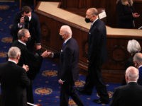 Watch: Biden Violates Coronavirus Guidelines Ahead of Speech: No Social Distancing, Fist Bumping
