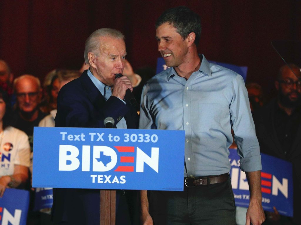 Joe Biden and Beto O'Rourke (Richard W. Rodriguez / Associated Press)
