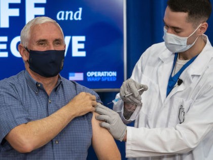 Vice President Mike Pence receives a COVID-19 vaccine to promote the safety and efficacy o