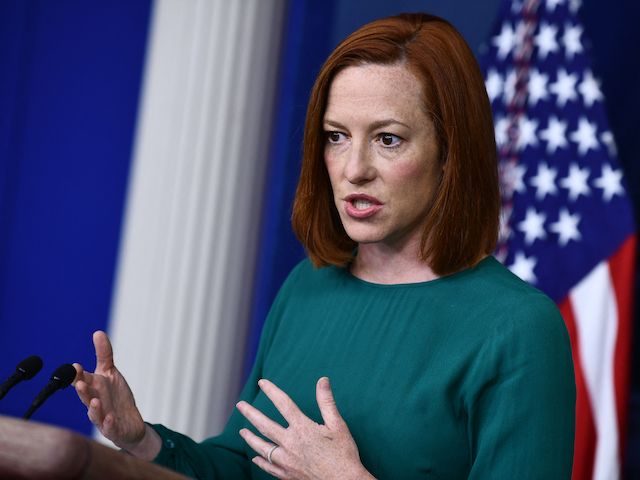 White House Press Secretary Jen Psaki speaks during the daily press briefing on April 6, 2021, in the Brady Briefing Room of the White House in Washington, DC. (Brendan Smialowsi/AFP via Getty Images)