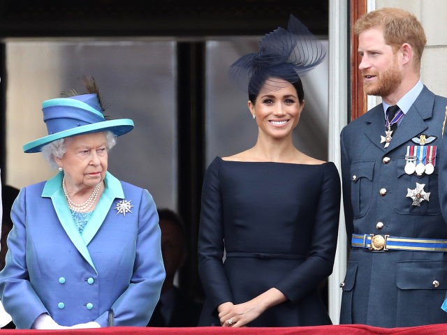 LONDON, ENGLAND - JULY 10: Queen Elizabeth II, Prince Harry, Duke of Sussex and Meghan, Du