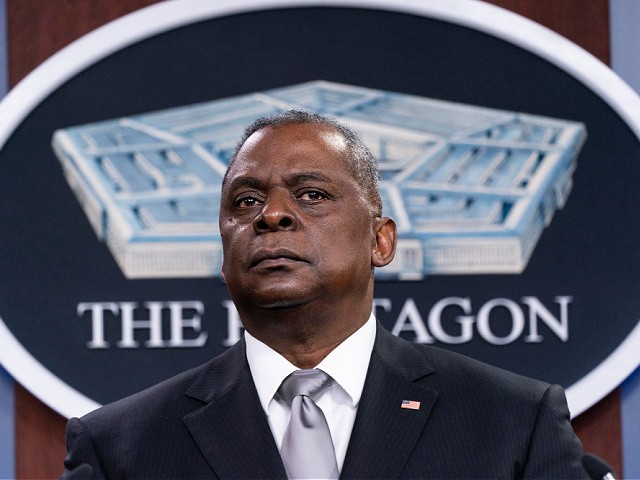 FILE - Secretary of Defense Lloyd Austin listens to a question as he speaks during a media briefing at the Pentagon in Washington, in this Friday, Feb. 19, 2021, file photo. U.S. Defense Secretary Lloyd Austin met Sunday, April 11, 2021, in Tel Aviv with his Israeli counterpart and reinforced American support. (AP Photo/Alex Brandon, File)