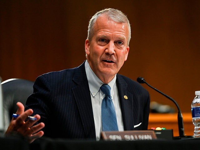 WASHINGTON, DC - FEBRUARY 03: U.S. Senator Dan Sullivan (R-AK) speaks at the confirmation hearing for Administrator of the Environmental Protection Agency nominee Michael Regan before the Senate Environment and Public Works committee on February 3, 2021 in Washington, DC. Regan previously served as the Secretary of the North Carolina …