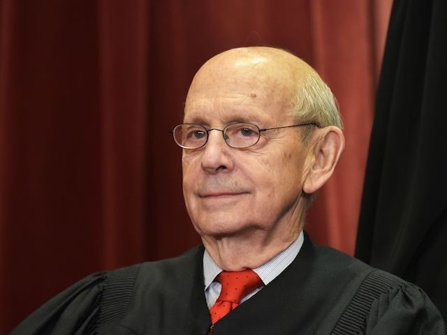 Associate Justice Stephen Breyer poses for the official group photo at the US Supreme Cour
