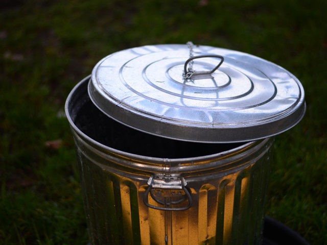 Dustbin with reflective sunlight