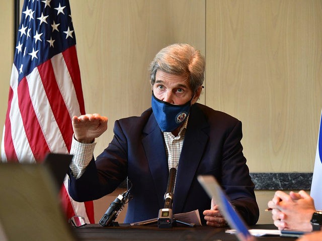 SEOUL, SOUTH KOREA - APRIL 18: In this handout image provided by The U.S. Embassy Seoul, United States Special Presidential Envoy for Climate John Kerry speaks during a press conference on April 18, 2021 in Seoul, South Korea. John Kerry visits South Korea ahead of a U.S.-hosted climate summit of …